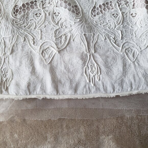 BCBG Maxazria Runway Simona Linen Silk Embroidered Eyelet Dress - Picture 12 of 13